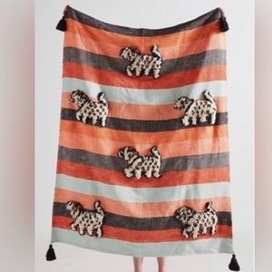 Anthropologie Richmond Dogs Throw Blanket